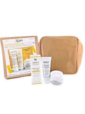 Kiehl's Destination Radiant Skincare Gift Set 3pc New Sealed/Travel Bag $49
